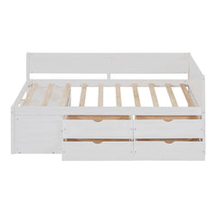 Twin Size Daybed with Drawers and Shelves, White