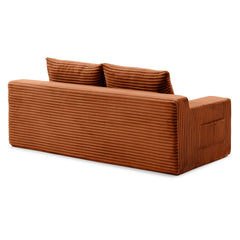 Memory Foam Cloud Loveseat Sofa, 2 in 1 Convertible Folding Couch Bed, No Assembly Compressed Corduroy Floor Lounge Sofa for Apartment Office Bedroom Living Room