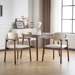2 - Pack Dining Room Chairs, Sturdy Rubber Wood, Comfortable PU Foam Seat, Ideal for Home & Kitchen