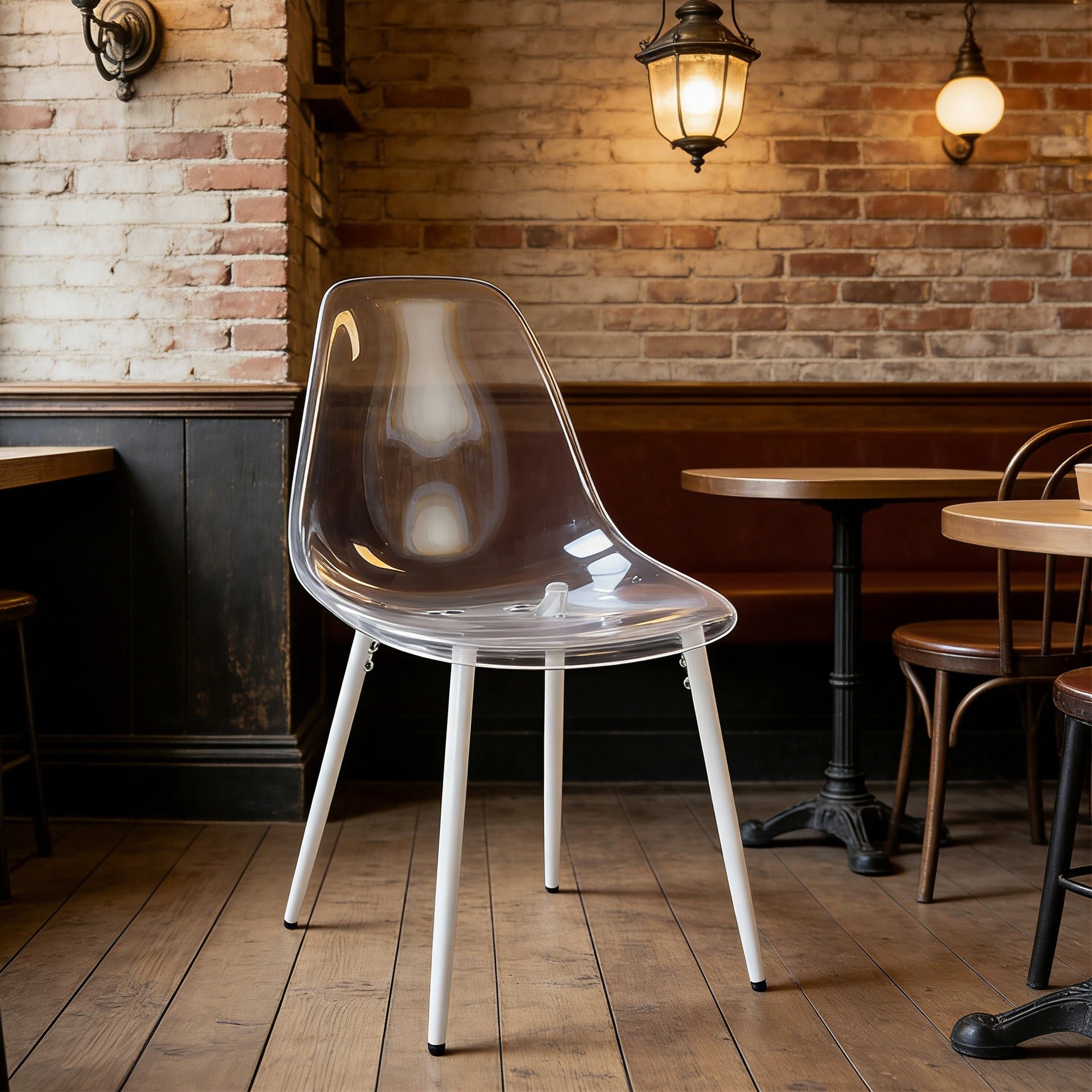 dining chair,set of 4,metal leg,plastic seat