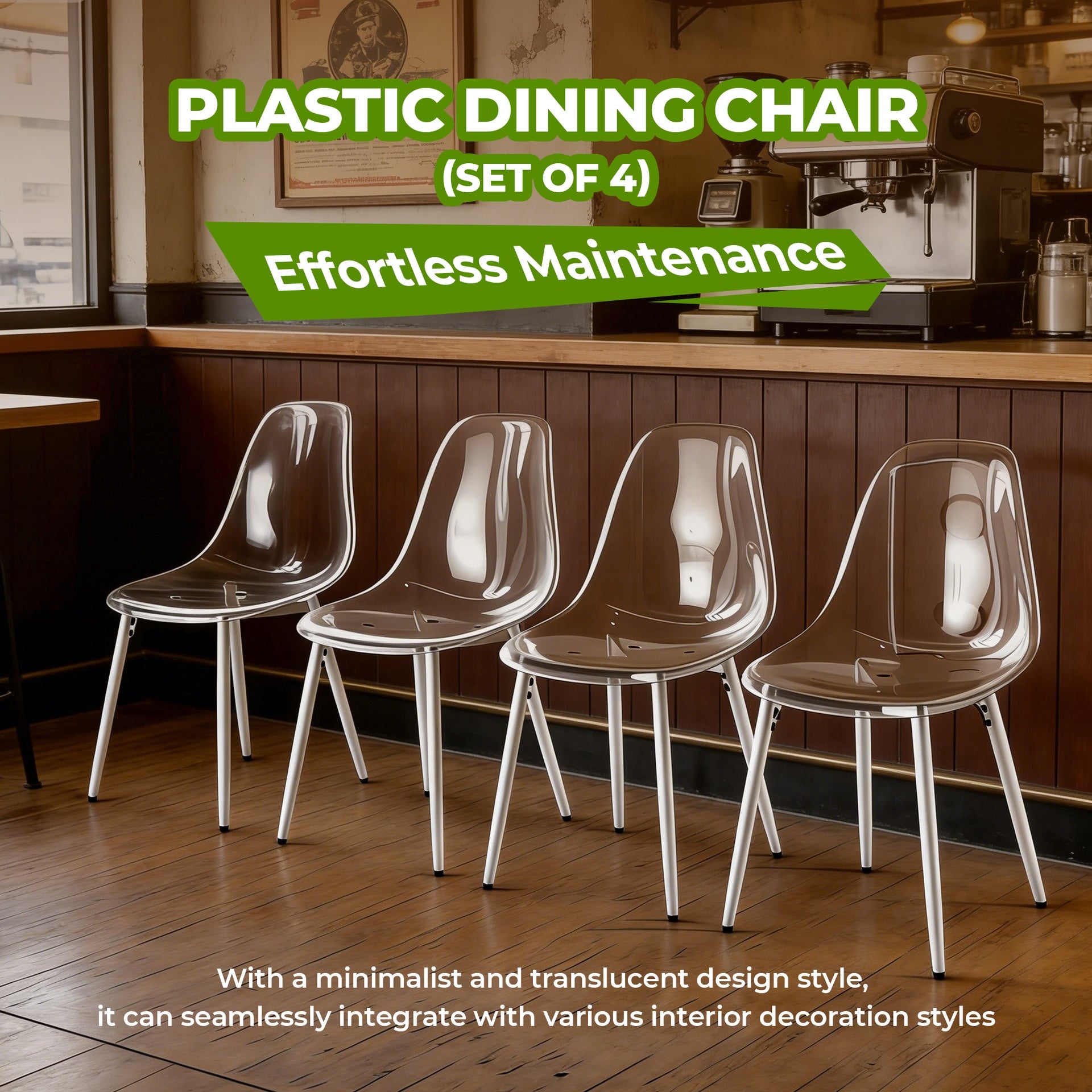 dining chair,set of 4,metal leg,plastic seat