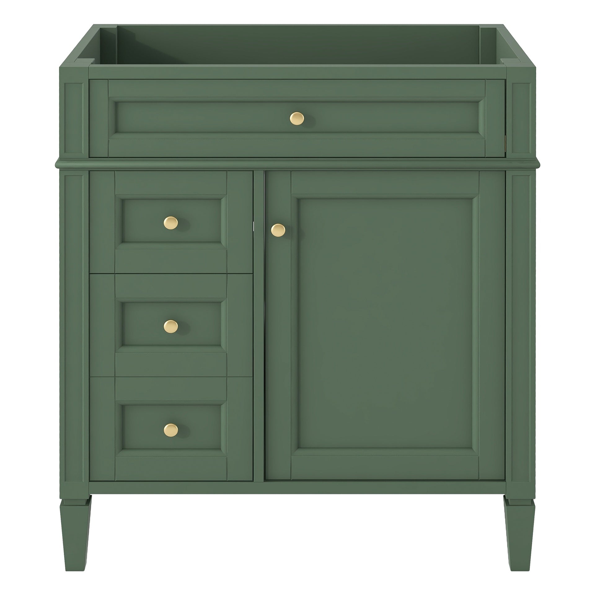 30'' Bathroom Vanity without Top Sink, Modern Bathroom Storage Cabinet with 2 Drawers and a Tip-out Drawer (NOT INCLUDE BASIN)