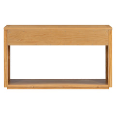 TREXM 55" Console Table, Rustic Wooden Entryway Table with Storage Drawers and Open Shelf, Elegant Sofa Table for Hallway and Living Room (Natural)