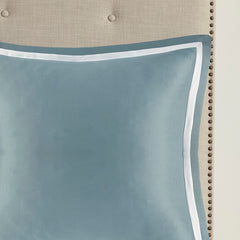 8 Piece Jacquard Comforter Set Aqua/Silver Queen
