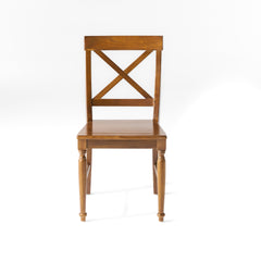 Acacia Wood Dining Chairs, 2-Pcs Set, Dark Oak