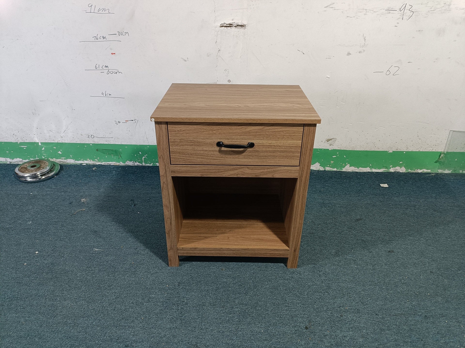 Wood Nightstand with Drawer and Open Shelf, Modern Bedside Table with Storage, Wooden End Table for Bedroom, Living Room or Apartment, Natural Finish, Brown