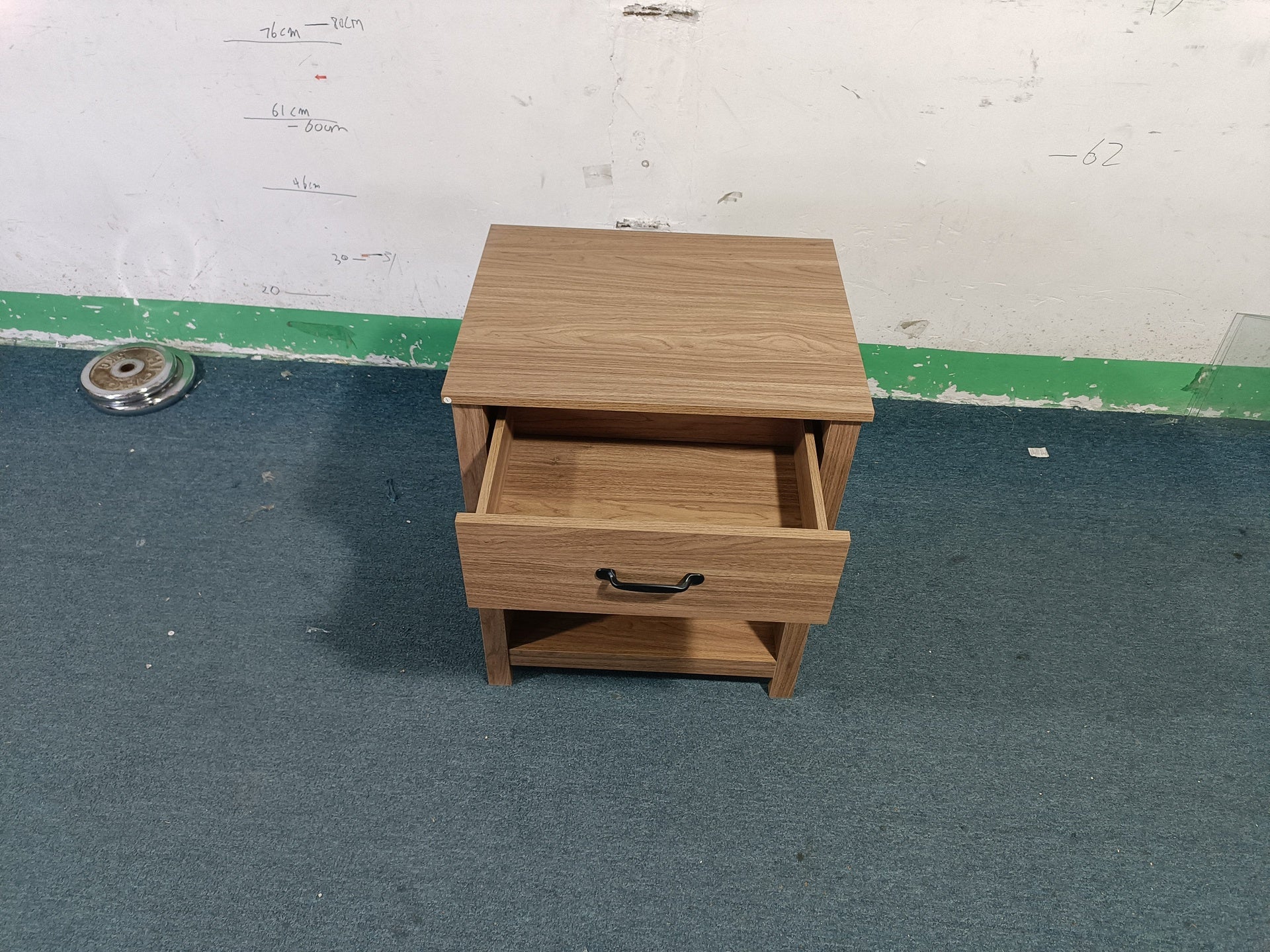 Wood Nightstand with Drawer and Open Shelf, Modern Bedside Table with Storage, Wooden End Table for Bedroom, Living Room or Apartment, Natural Finish, Brown