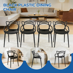 Plastic Dining CHAIR 4PCS BLACK