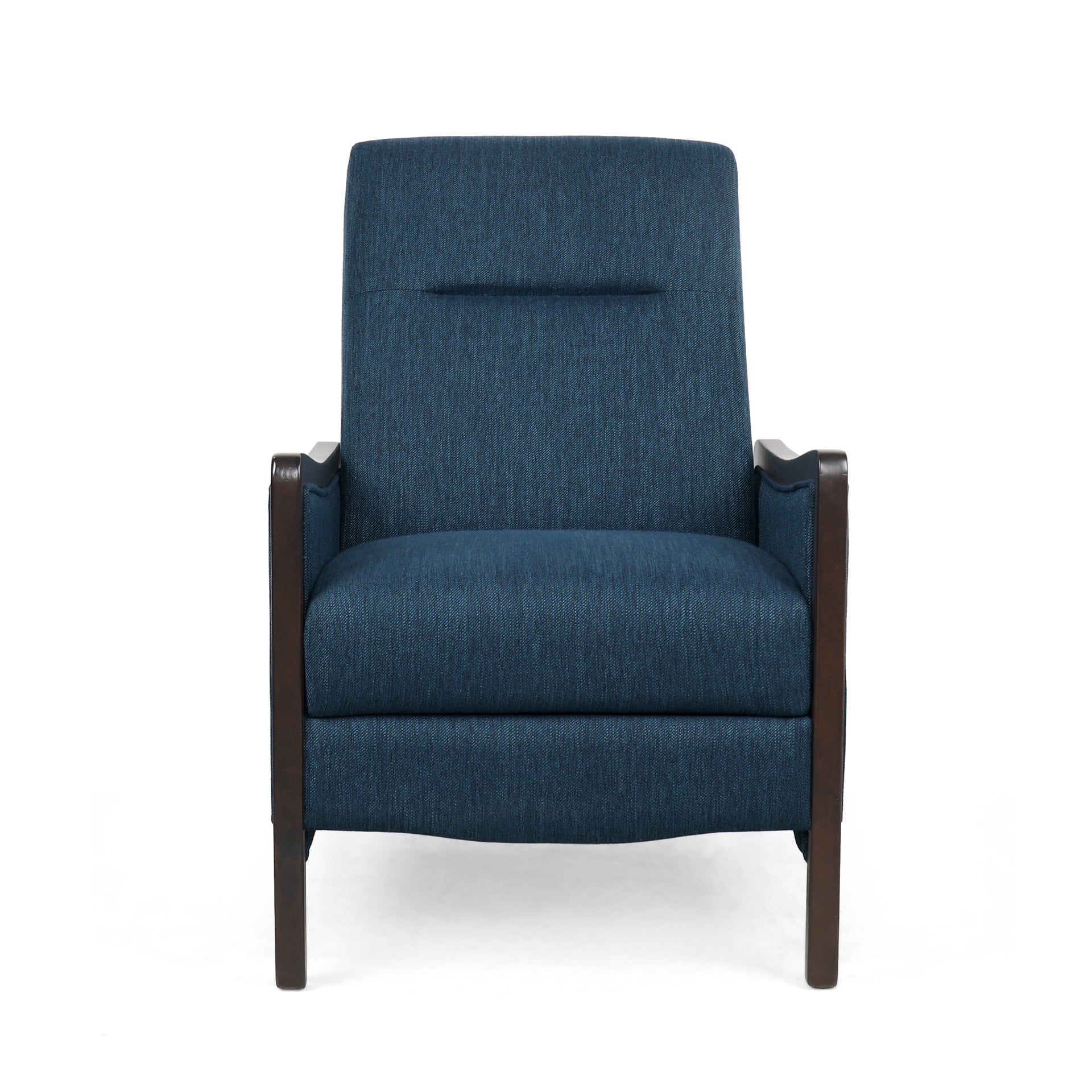 Fabric Recliner Chair Mid-Century Modern Recliner Pushback Single Recliner Sofa with Thicker Seat Cushion Upholstered Sofa with Wooden leg for Living Room Bedroom