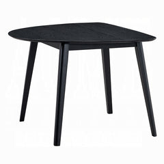 Contemporary Black Finish Dining Table 1pc Wooden Kitchen Furniture Unique Shape Tabletop