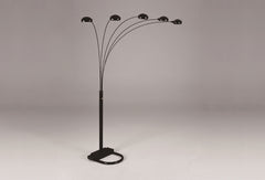 1pc Modern Design Classic Peacock Shade 82" Floor Lamp Black Living Room