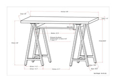 Sawhorse - Solid Walnut Veneer and Metal Desk - Walnut