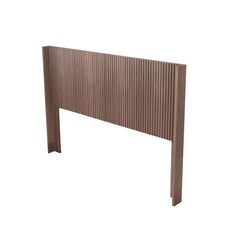 Wood Headboard Queen Size, 64.4" Wide Wooden Queen Headboard Only, Modern Farmhouse Headboards, Wall Mounted Fluted Panel, Wingback Boho Headboards, Walnut