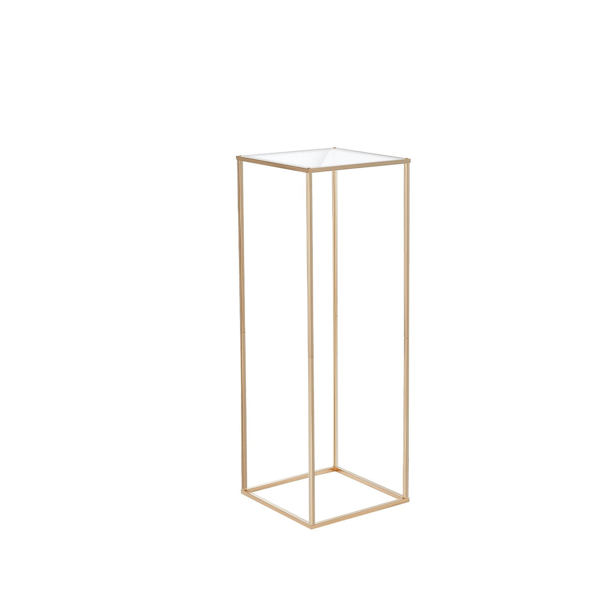 10PCS 31.5inch High Wedding Flower Stand, With Acrylic Laminate,Metal Vase Column Geometric Centerpiece Stands, Gold Rectangular Floral Display Rack for Events Reception, Party Decoration