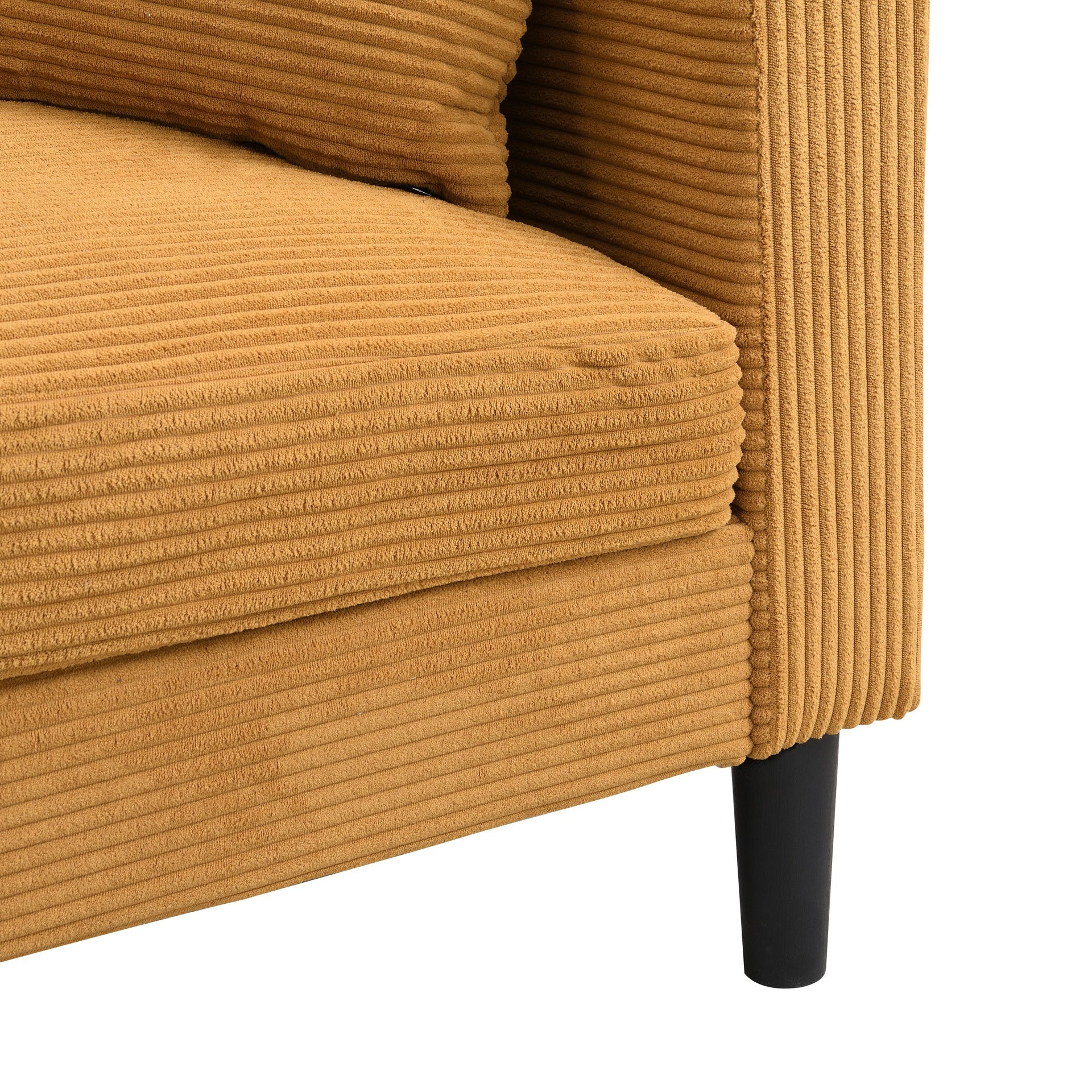 57 " High Resilience Loveseat Sofa, Wooden Frame 2 Seat Sofa, Comfy , Small Space Saving Modern Upholstered Sofa, Living Room Bedroom Apartment Small Space , Orange