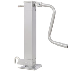 Weld On Trailer Jack, 12,000 lbs. Capacity, Sidewind Crank, No Mount Square Jack Tube,26 Inch Travel, Heavy-Duty Square Tube, GRAY Color