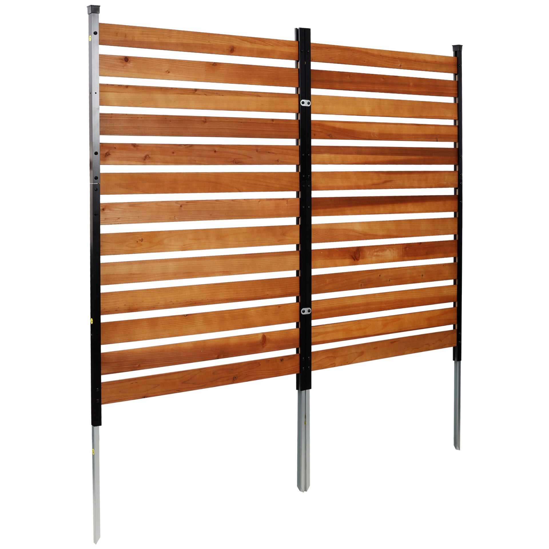 Air Conditioner Fence, 60in H x 38in W (2-Panel),Wood Fence Panels Trash Can Fences with Metal Stakes,Outdoor Freestanding Trash Can Fence