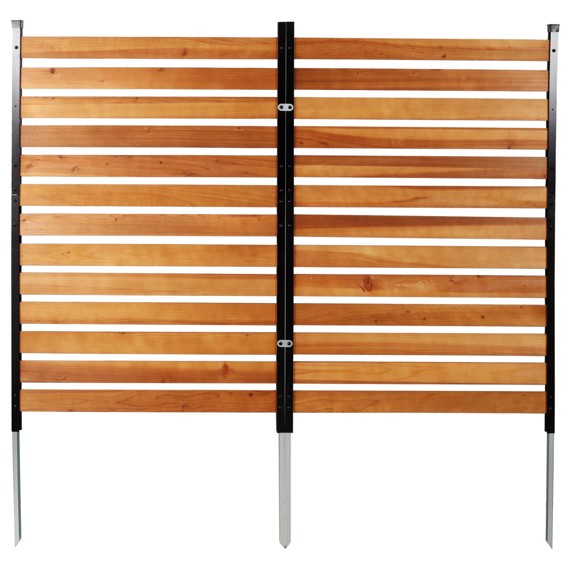 Air Conditioner Fence, 60in H x 38in W (2-Panel),Wood Fence Panels Trash Can Fences with Metal Stakes,Outdoor Freestanding Trash Can Fence