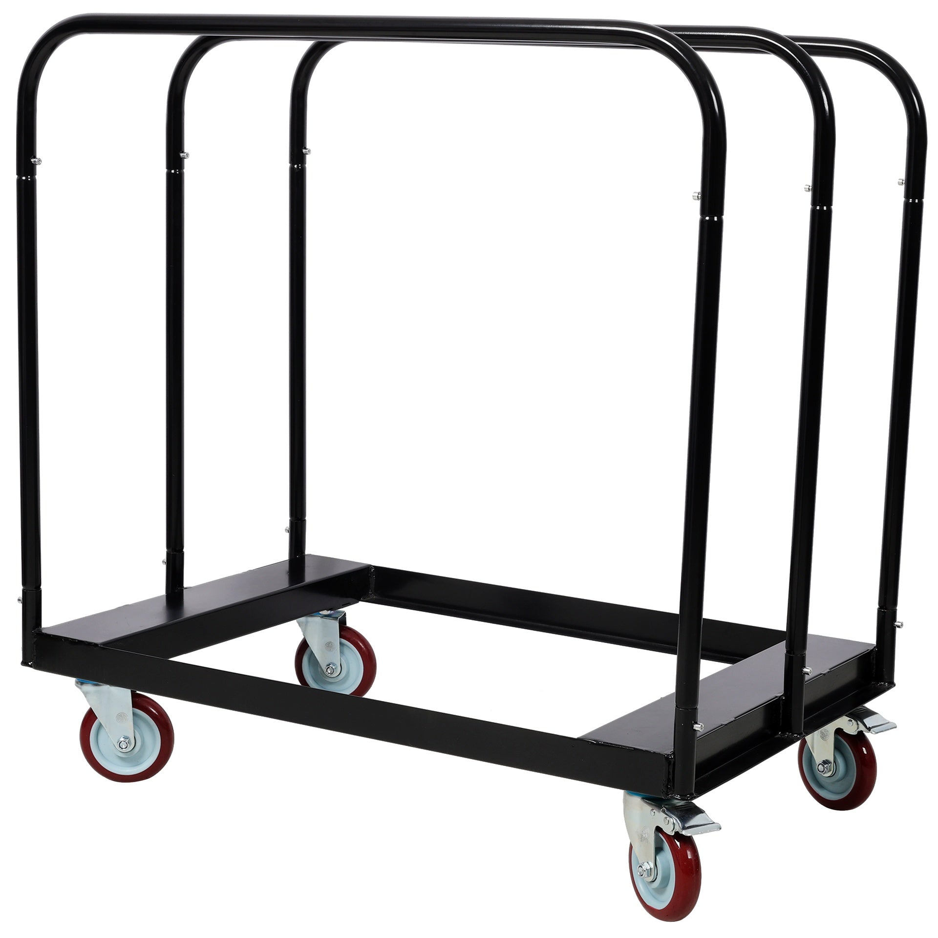 Heavy Duty Drywall Sheet Cart & Panel Dolly 1500lbs load capacity,Panel Service Cart,5 inch Swivel Casters,3 Side Handrails for Factory, Warehouse, Black