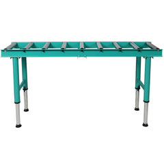 9 Roll Heavy Duty Adjustable Height Length Conveyor Roller Stand,440 lbs. Weight Capacity, Green Color