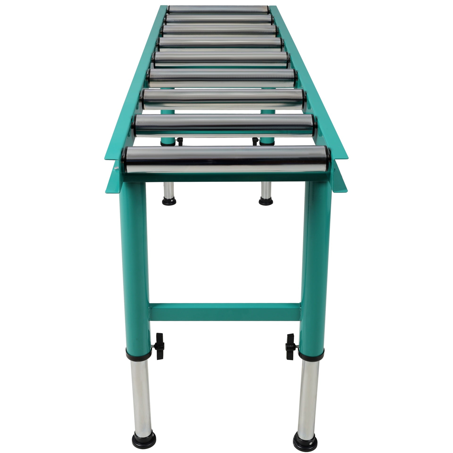 9 Roll Heavy Duty Adjustable Height Length Conveyor Roller Stand,440 lbs. Weight Capacity, Green Color