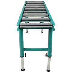 9 Roll Heavy Duty Adjustable Height Length Conveyor Roller Stand,440 lbs. Weight Capacity, Green Color