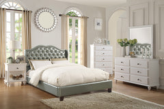Modern Style 1pc Chest Five Drawers White Finish Knob Handles Bedroom Furniture