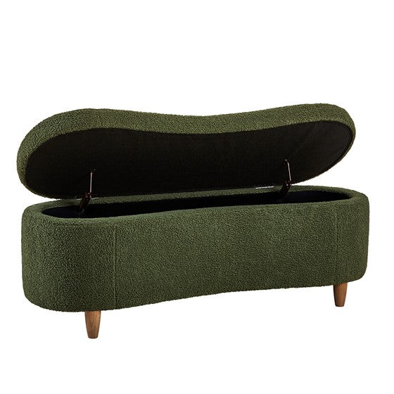 Boucle Flip Top Storage Bench Green See below
