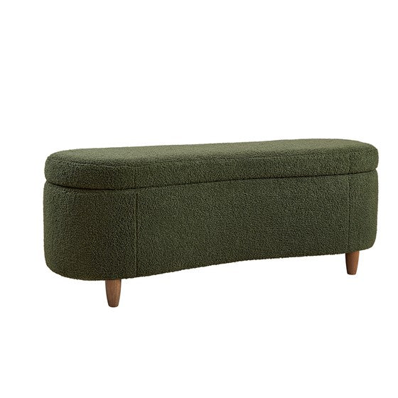 Boucle Flip Top Storage Bench Green See below