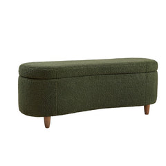 Boucle Flip Top Storage Bench Green See below