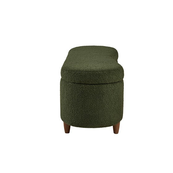 Boucle Flip Top Storage Bench Green See below