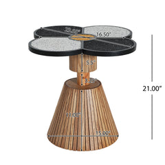 Unique Four-Leaf Clover Side Table for Living Room, Bedroom & Small Spaces – Decorative Accent Table with Wood-Grain Base