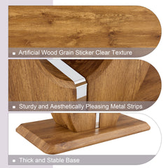 Modern simple luxury rectangular coffee table in wood color. The computer desk. The game table. Suitable for dining room, living room, terrace, kitchen. 47 "x 25.6" 18"