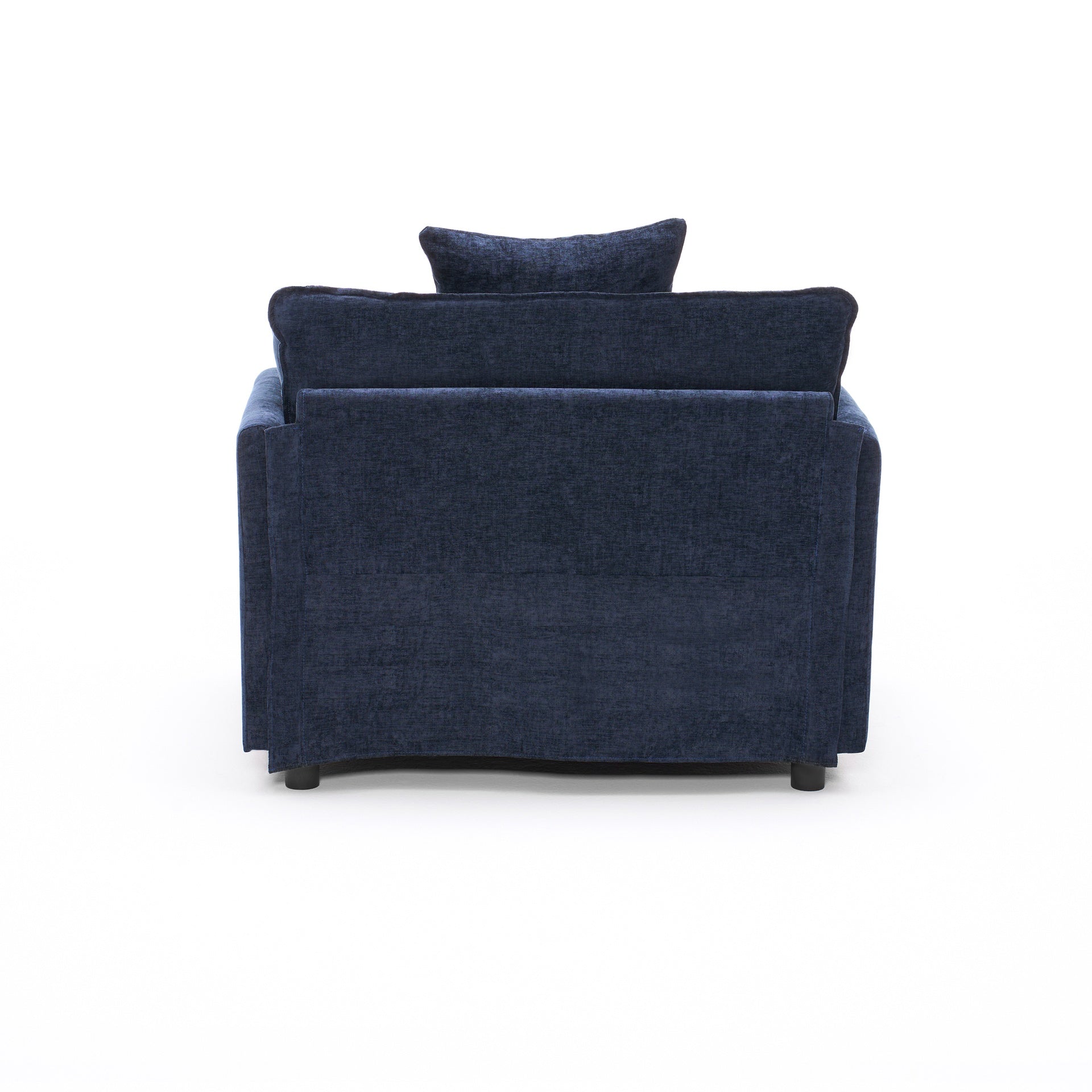 39.4" Modern Accent Chair with Ottoman, Living Room Club Chair Chenille Upholstered Armchair , Reading Chair for Bedroom, Blue Chenille