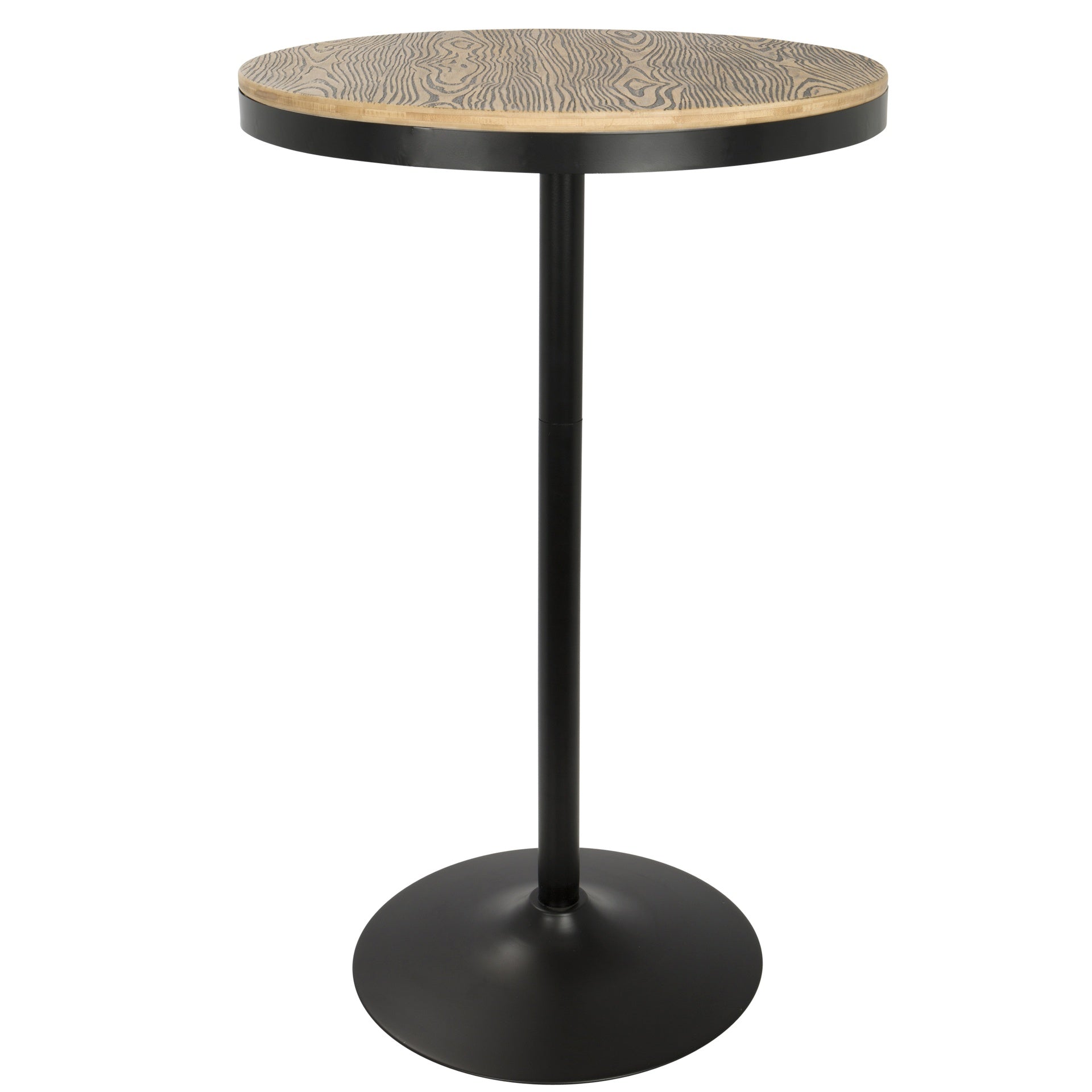 Dakota Industrial Adjustable Bar / Dinette Table in Black by LumiSource