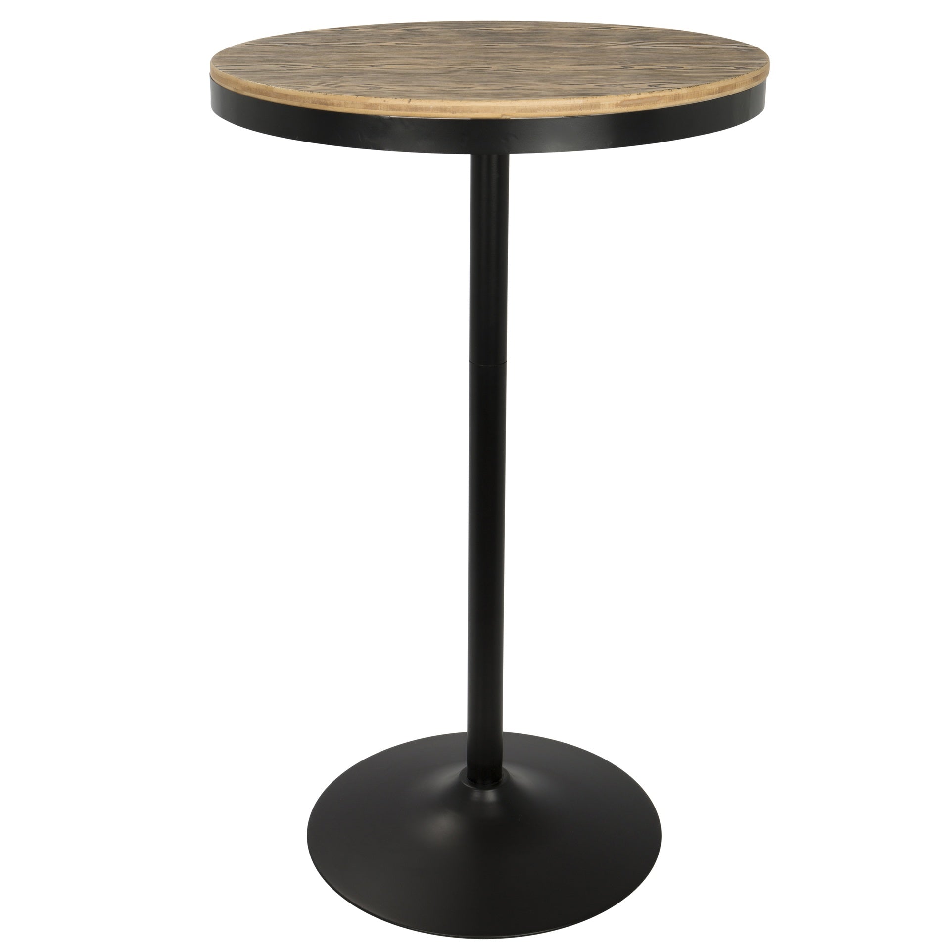Dakota Industrial Adjustable Bar / Dinette Table in Black by LumiSource