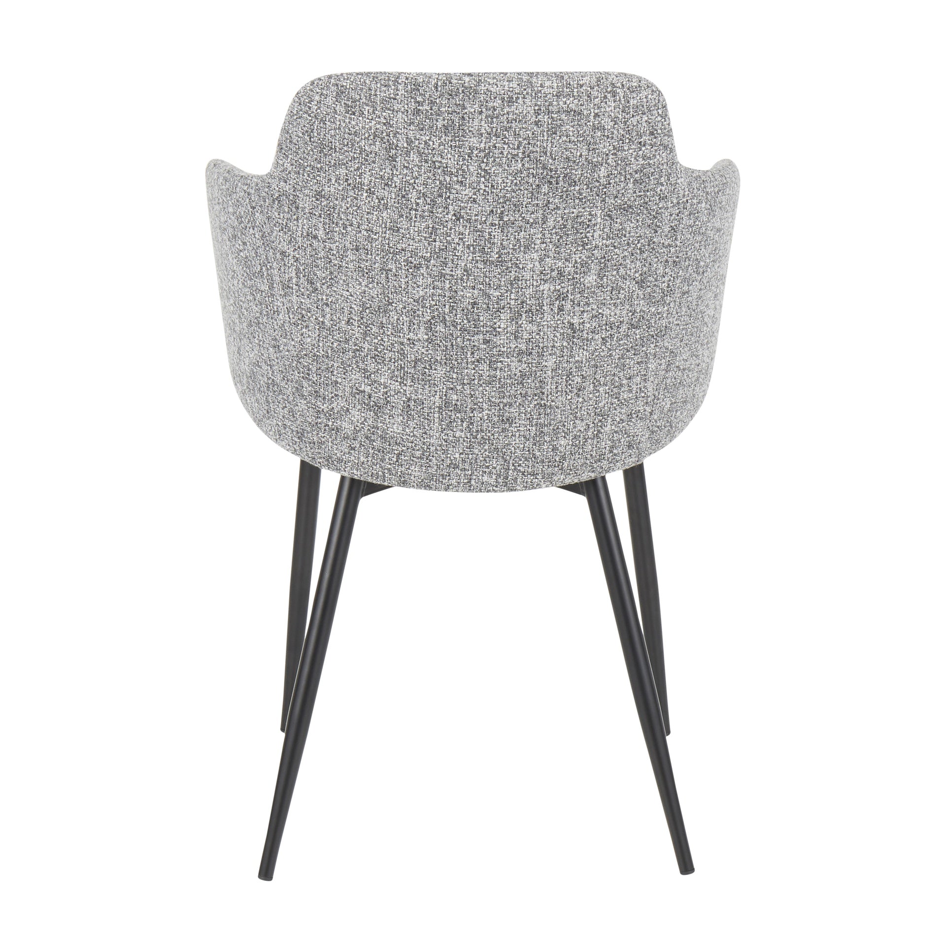 Boyne Industrial Chair in Black Metal and Grey Noise Fabric by LumiSource