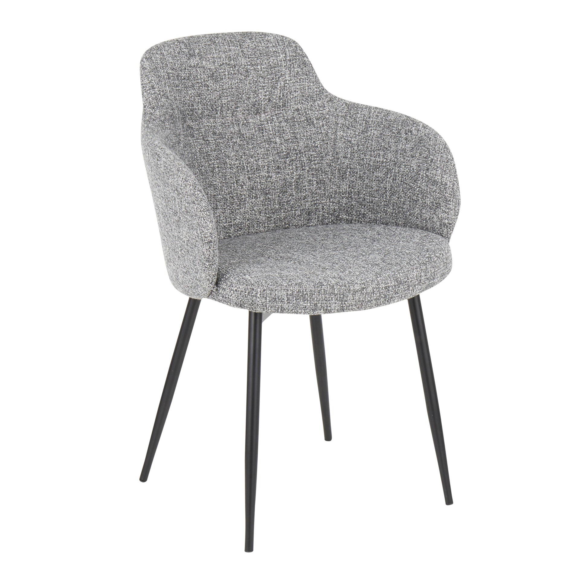 Boyne Industrial Chair in Black Metal and Grey Noise Fabric by LumiSource