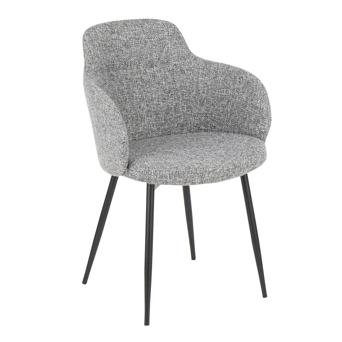 Boyne Industrial Chair in Black Metal and Grey Noise Fabric by LumiSource