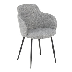 Boyne Industrial Chair in Black Metal and Grey Noise Fabric by LumiSource