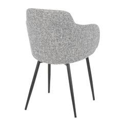 Boyne Industrial Chair in Black Metal and Grey Noise Fabric by LumiSource