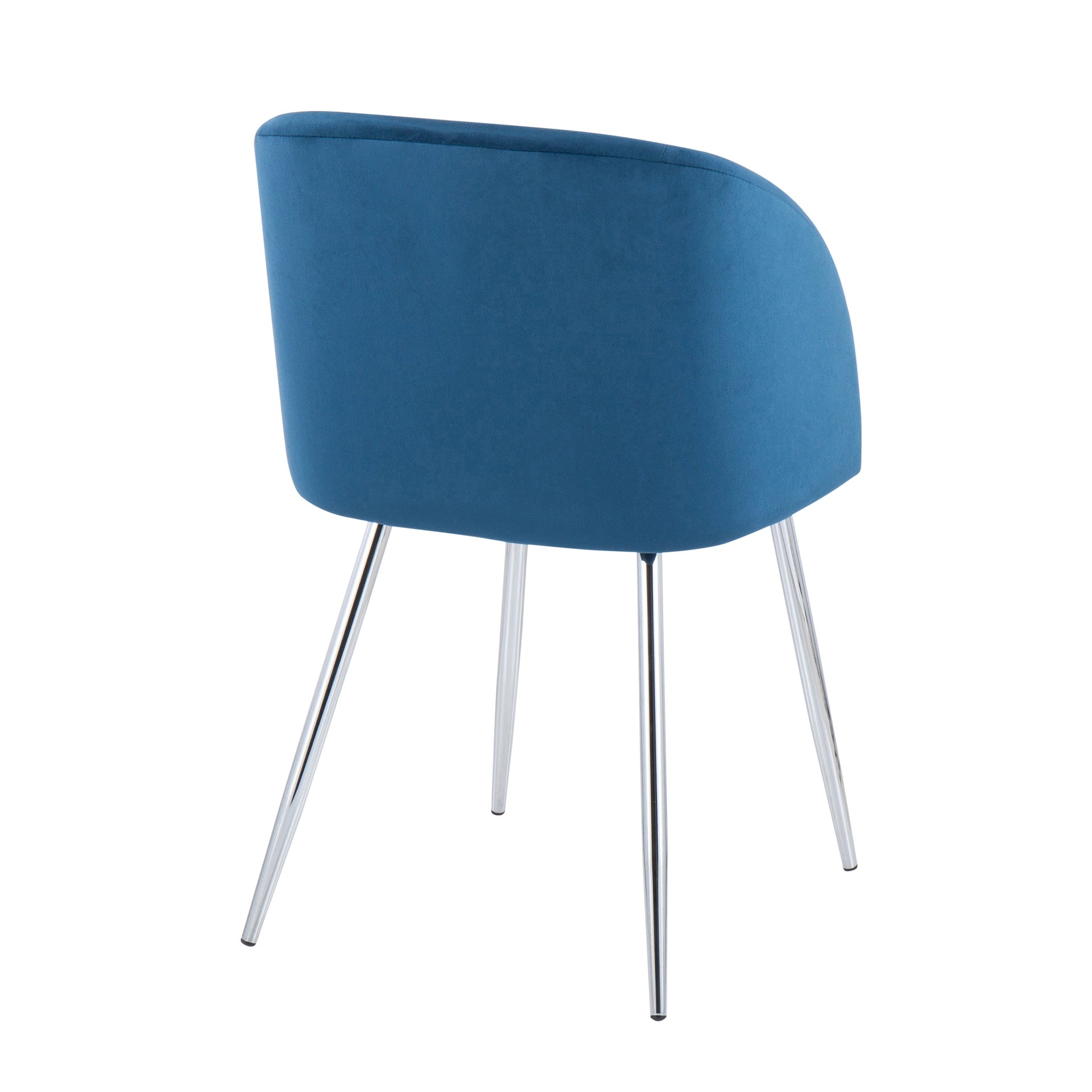 Fran Contemporary Chair in Chrome and Blue Velvet by LumiSource - Set of 2
