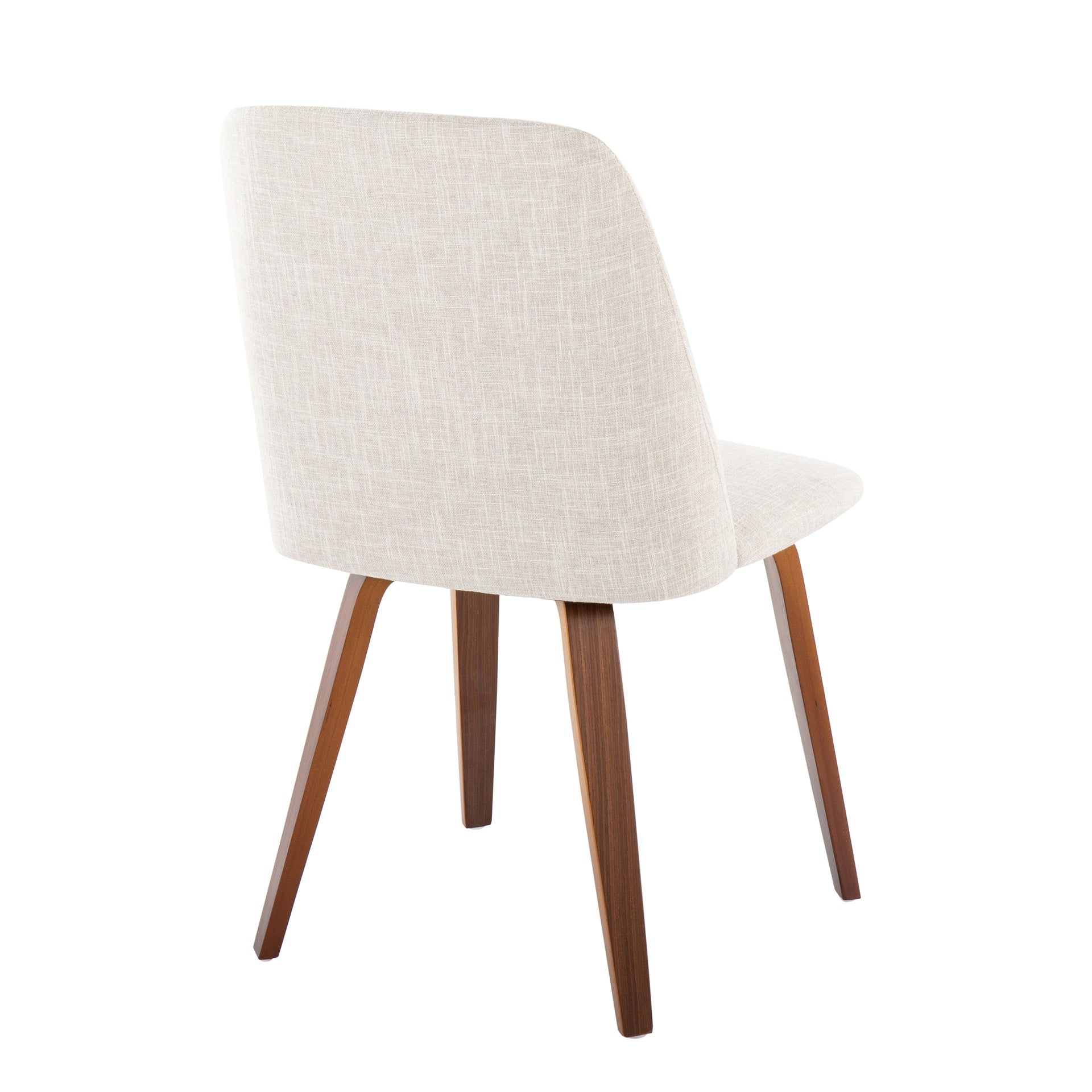 Toriano Contemporary Dining Chair in Walnut Wood and Beige Fabric by LumiSource - Set of 2