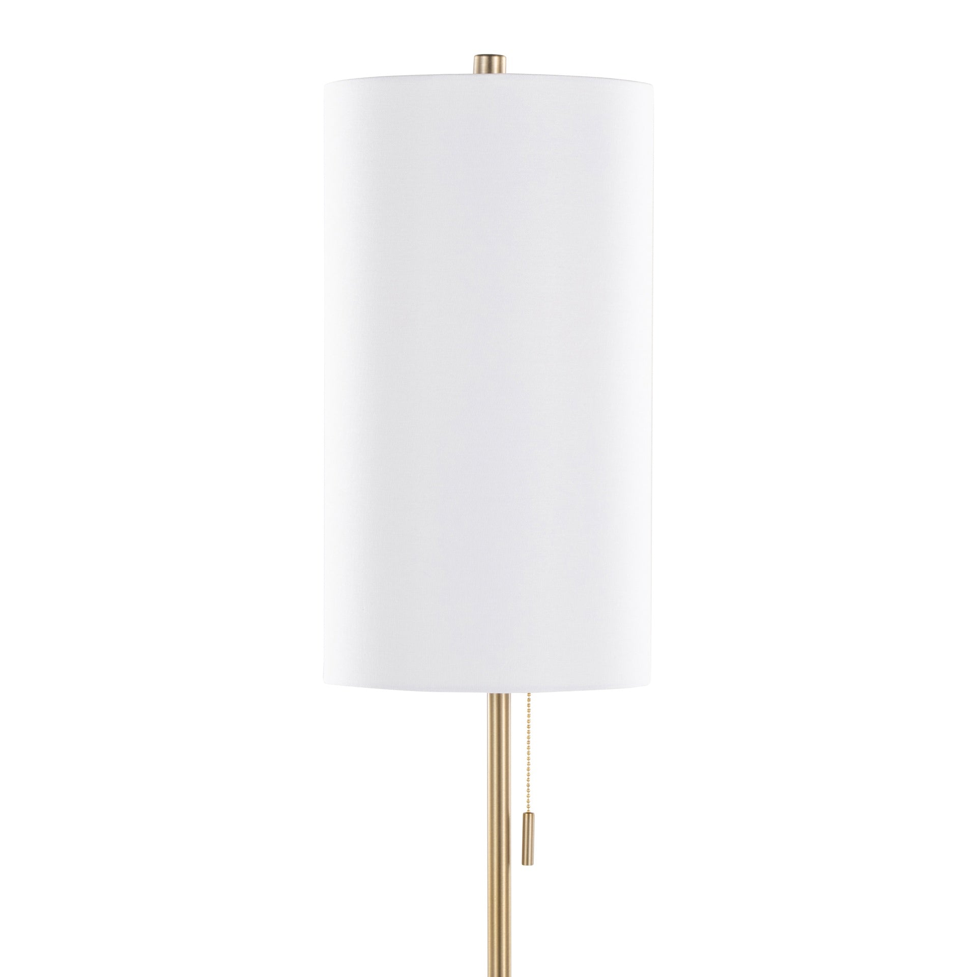 Bounty 62" Contemporary Metal Floor Lamp in Gold Metal with White Linen Shade from Grandview Gallery by LumiSource