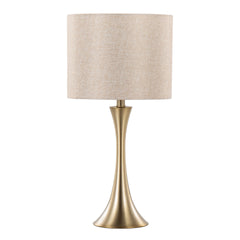 Lenuxe 24" Contemporary Metal Table Lamp in Gold Metal with Golden Metallic Linen Shade from Grandview Gallery by LumiSource - Set of 2