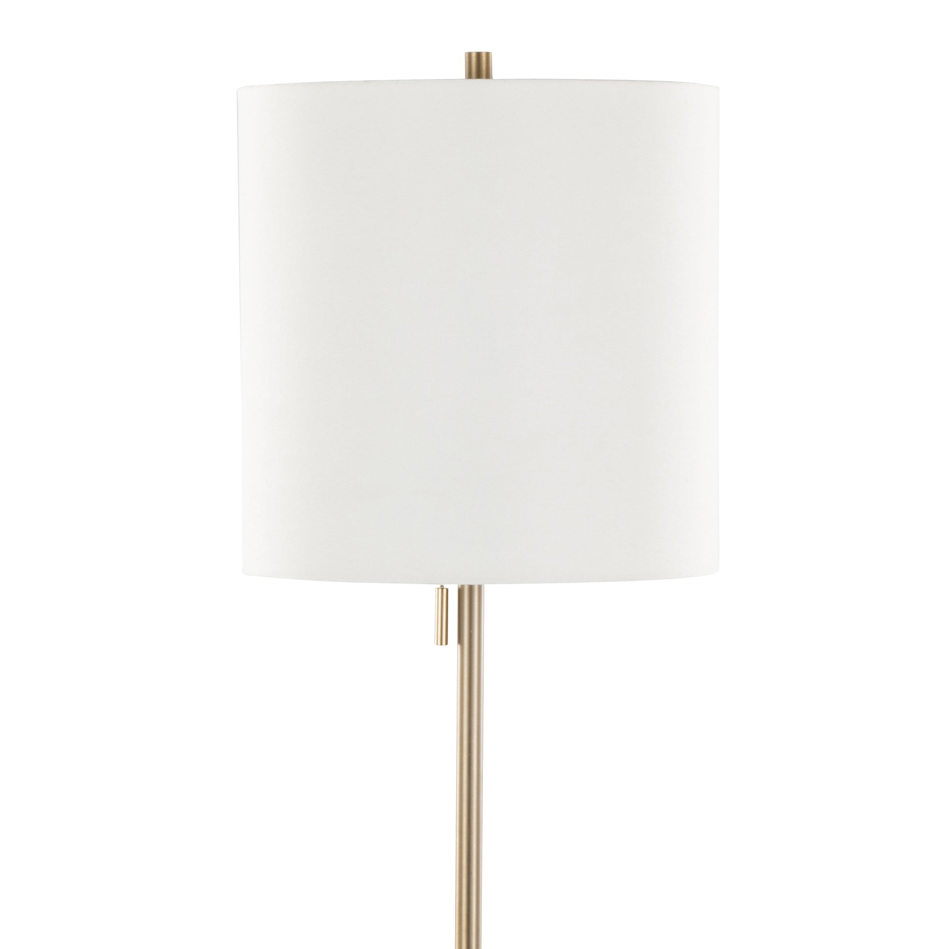 Cone 64" Contemporary Metal Floor Lamp in Gold Metal with White Linen Shade from Grandview Gallery by LumiSource