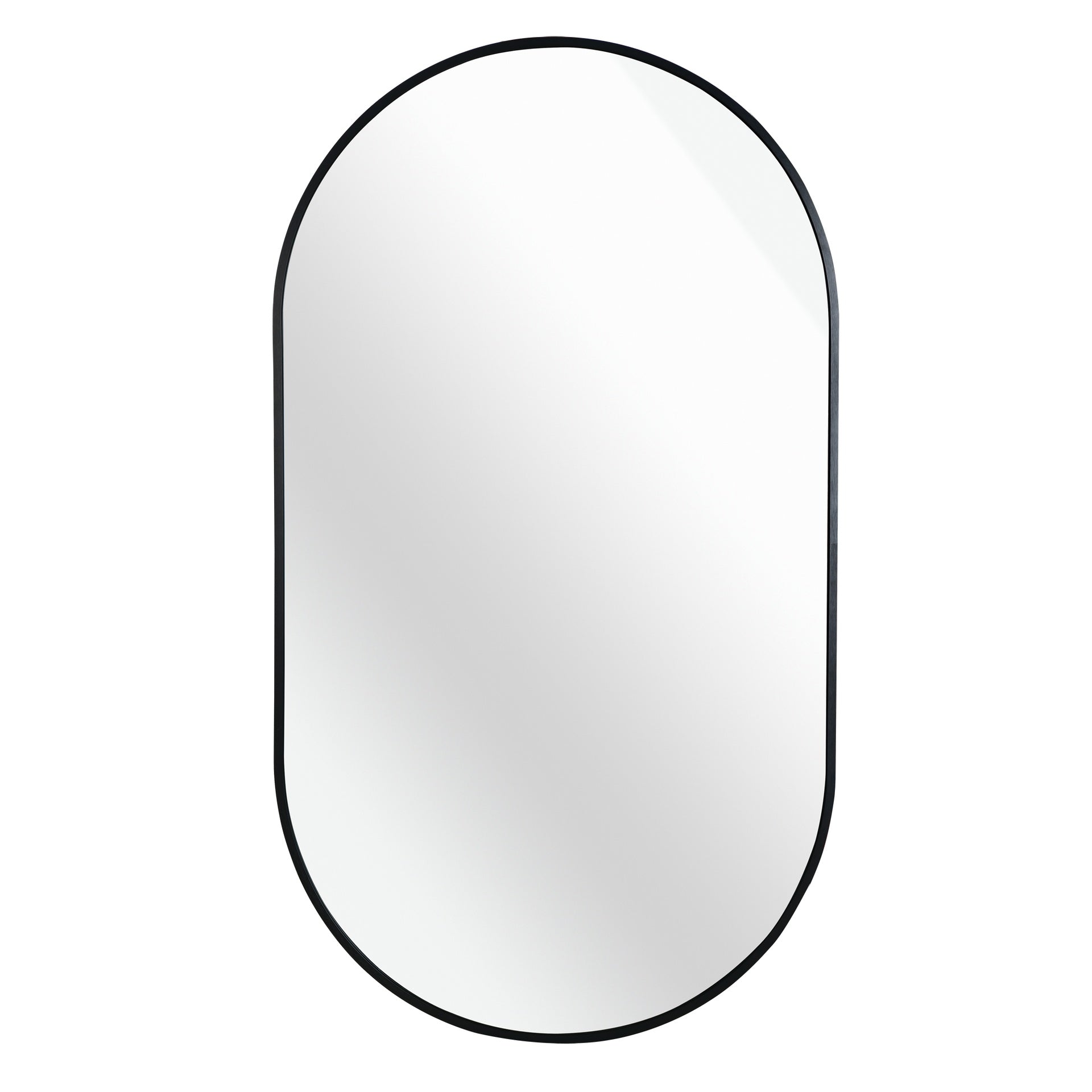 Black 20 x 33 Inch Metal Oval  Mirror