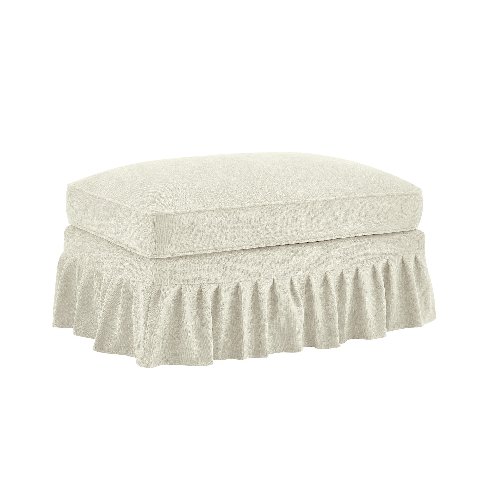 Ottoman Chenille -Beige+White