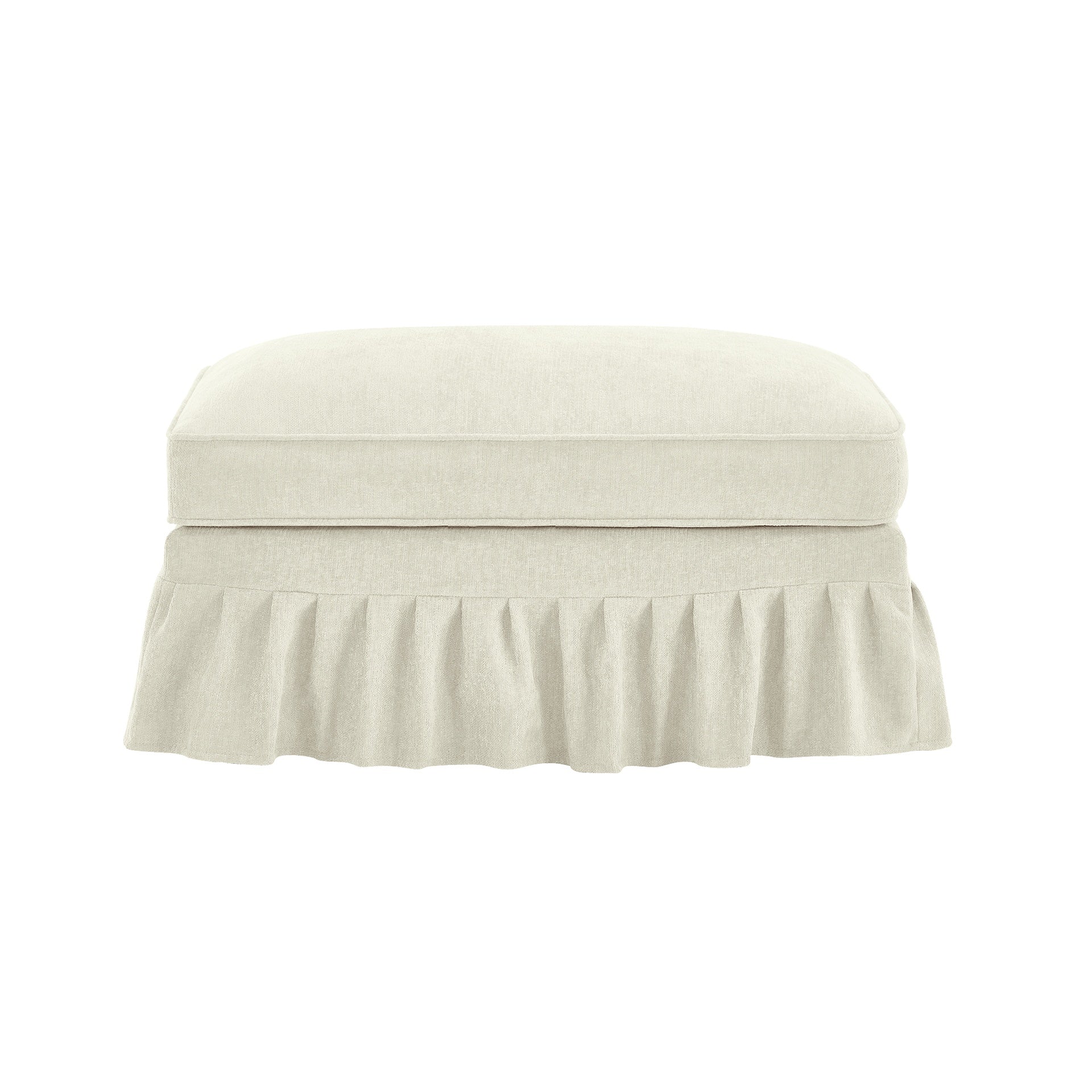 Ottoman Chenille -Beige+White