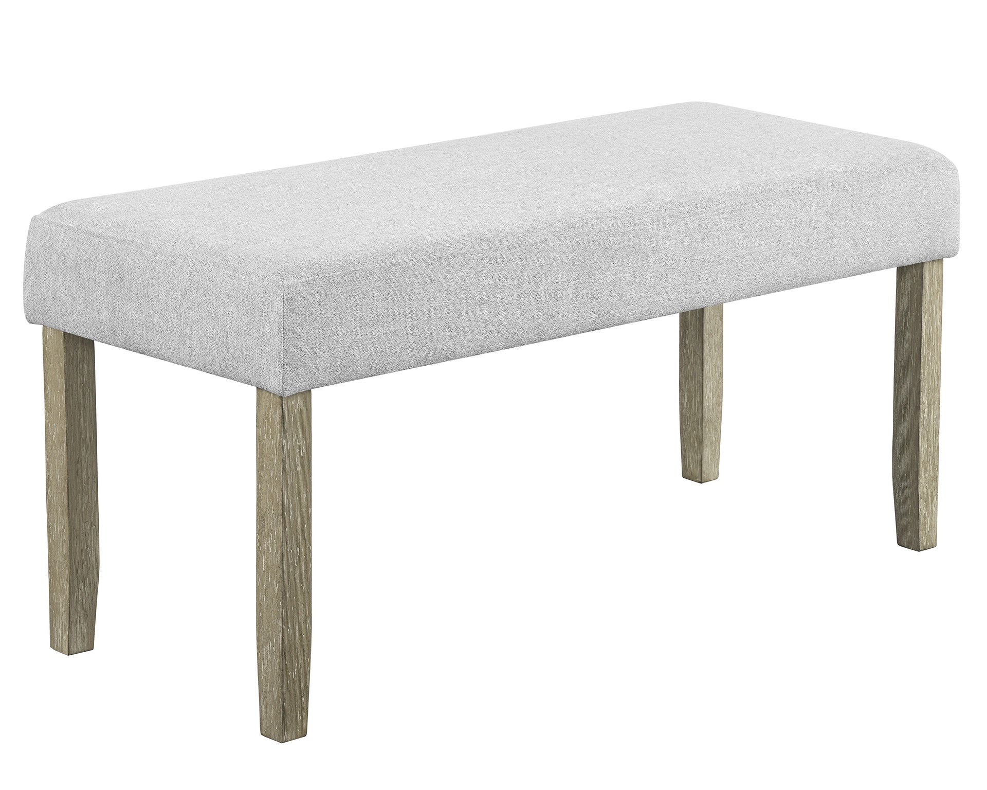 1pc Contemporary Upholstered Dining Bench Beige Gray Finish Dining Room Living Room Wooden Furniture